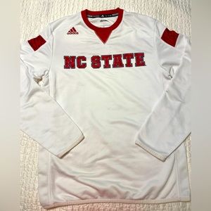 NC State Adidas Climalite Crew Neck Long Sleeve Pullover